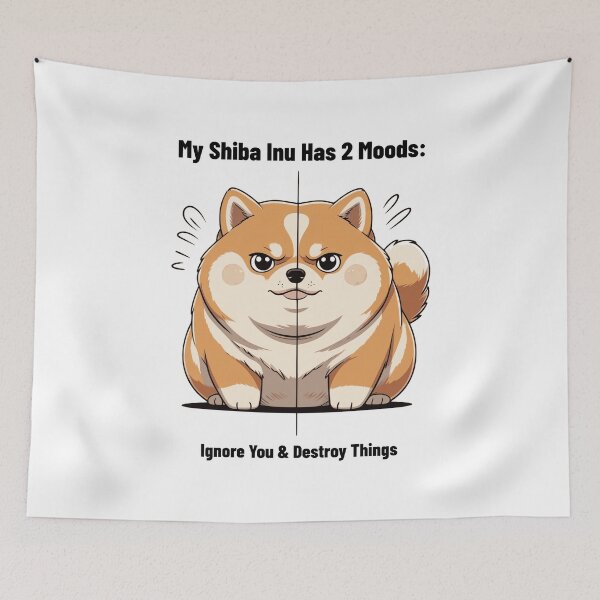 Item preview, 2 Moods Ignore You And Destroy Things - Funny Shiba Inu  designed and sold by Happy Hues.