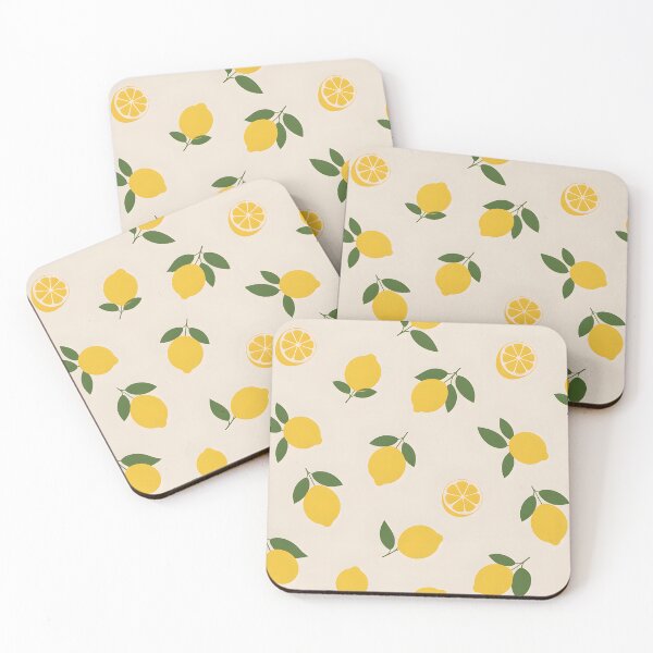 Item preview, Simple Lemon Pattern – Neutral Beige Citrus and Leaf Design designed and sold by EmeraldeaArt.