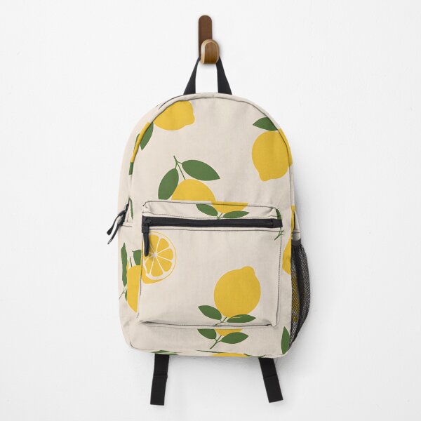 Item preview, Simple Lemon Pattern – Neutral Beige Citrus and Leaf Design designed and sold by EmeraldeaArt.