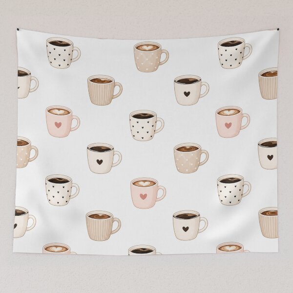 Item preview, Cute Coffee Mug Pattern – Cozy Coffee Cup Seamless Design designed and sold by Seculinator.