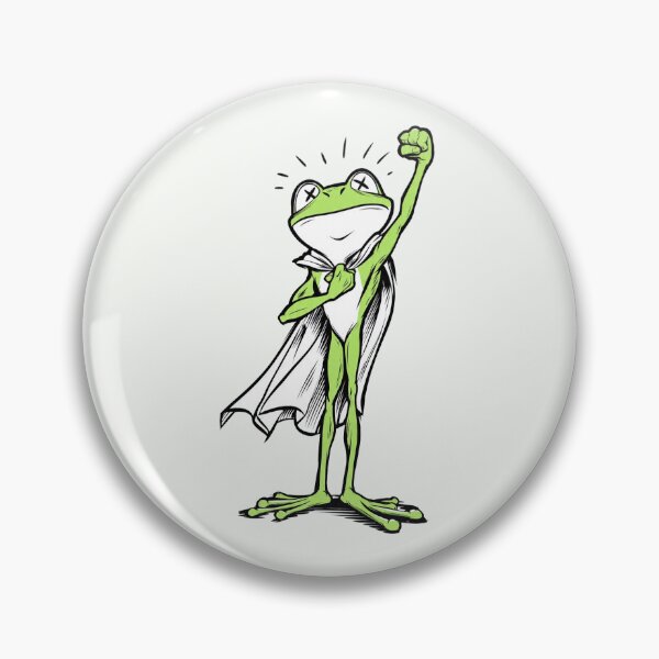 Item preview, Superhero Frog Cartoon Funny Green Cape Mascot designed and sold by PixelQ.