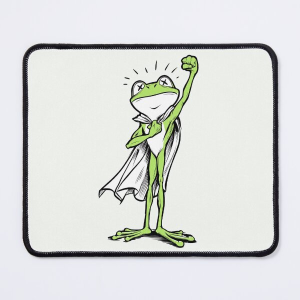 Item preview, Superhero Frog Cartoon Funny Green Cape Mascot designed and sold by PixelQ.