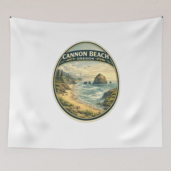 Item preview, Cannon Beach Oregon Haystack Rock Pacific Coast Shoreline designed and sold by Aryabek.