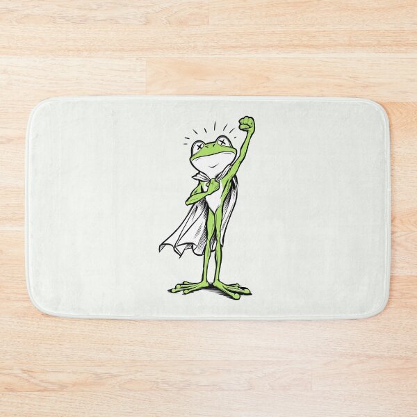 Item preview, Superhero Frog Cartoon Funny Green Cape Mascot designed and sold by PixelQ.