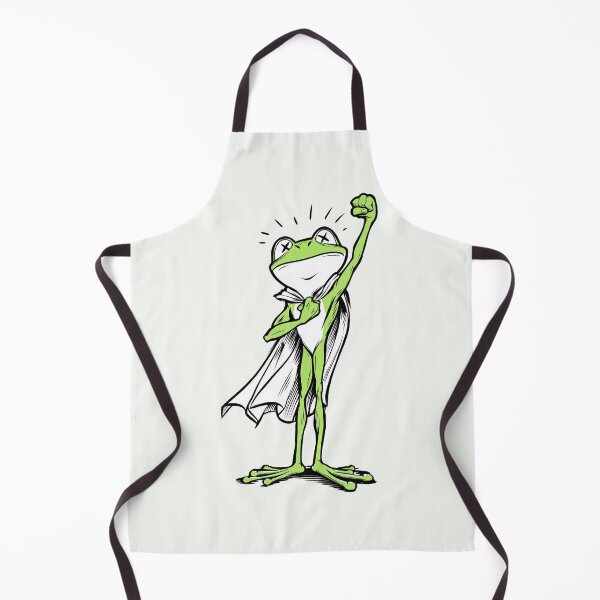 Item preview, Superhero Frog Cartoon Funny Green Cape Mascot designed and sold by PixelQ.