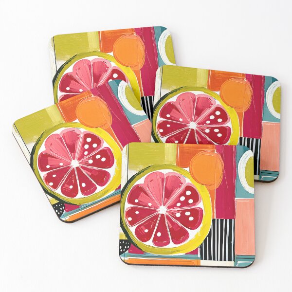 Item preview, Citrus Slice in Colorful Motion - Playful Geometric Fruit Art Bursting with Vibrant Modern Energy designed and sold by OlfactoART Studio.