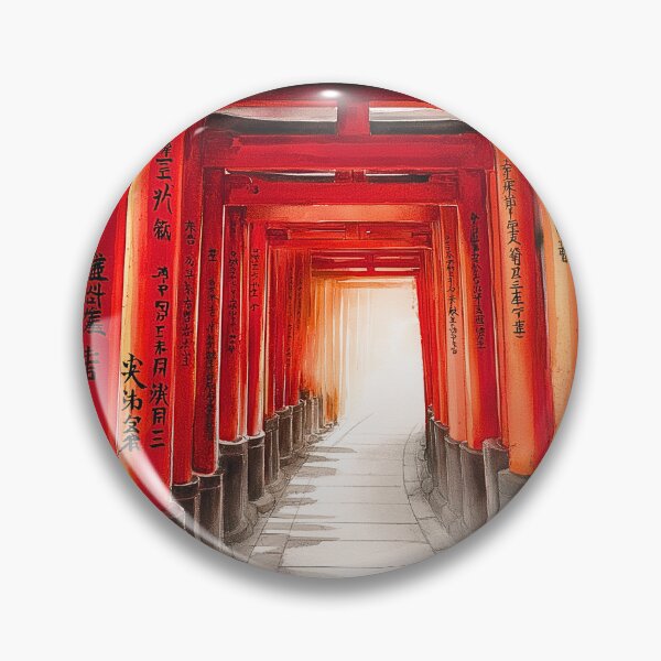 Item preview, Fushimi Inari Torii Gate Watercolor Print, Japanese Shrine Tunnel Wall Art designed and sold by JPrintsInc.
