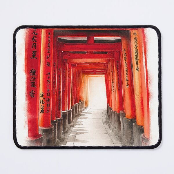 Item preview, Fushimi Inari Torii Gate Watercolor Print, Japanese Shrine Tunnel Wall Art designed and sold by JPrintsInc.