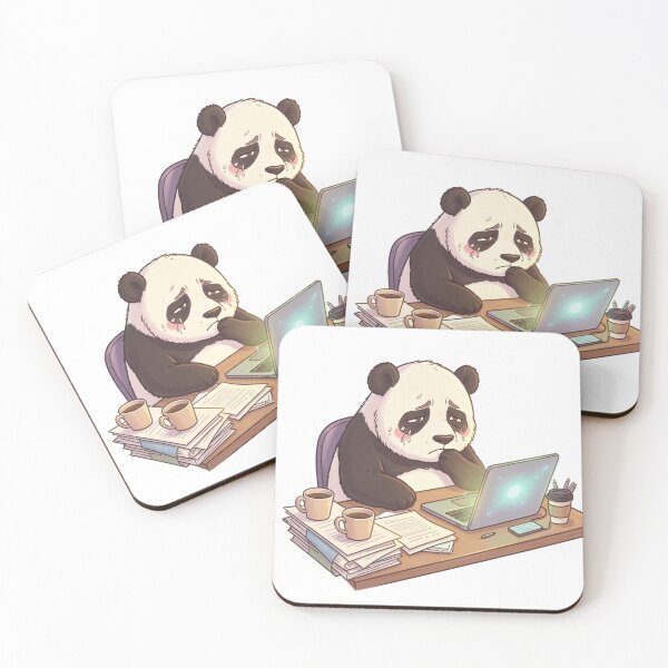 Item preview, Panda Burnout – Corporate Exhaustion Meme Sticker designed and sold by SoftAuraStudi0.