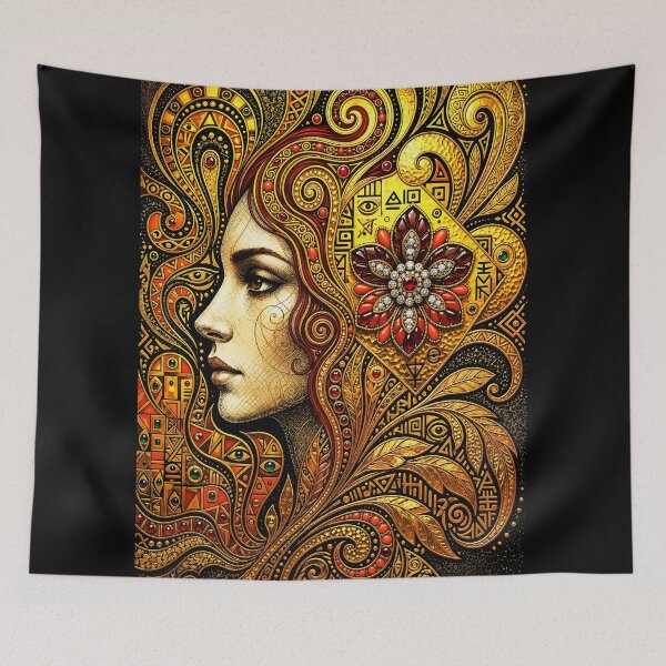 Item preview, Gilded Ornate Gold Art Nouveau Woman Portrait designed and sold by hepcat-plus.