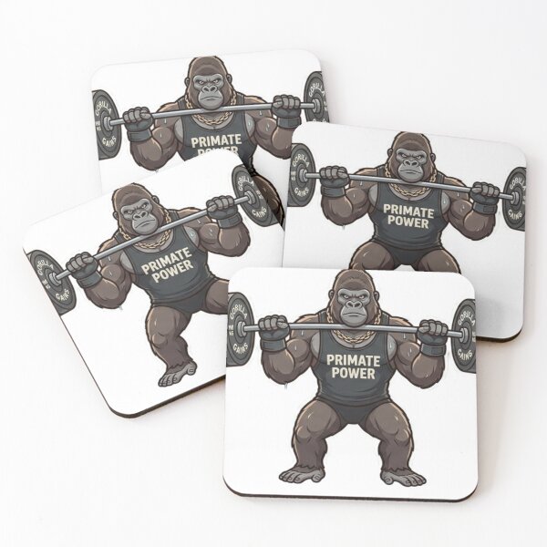 Item preview, Primate Power Gorilla Weightlifting Gym Enthusiast designed and sold by JeevanStickers.