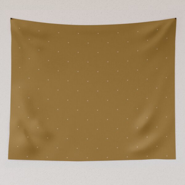 Item preview, Mini hand-painted polka dot hearts on a mustard-colored background - Valentine's Day cute designed and sold by Sonja Birkelbach.