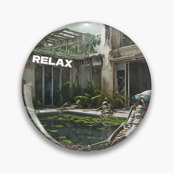Item preview, Relax - Funny Skeleton Apocalypse Art designed and sold by Modern Nest Art.