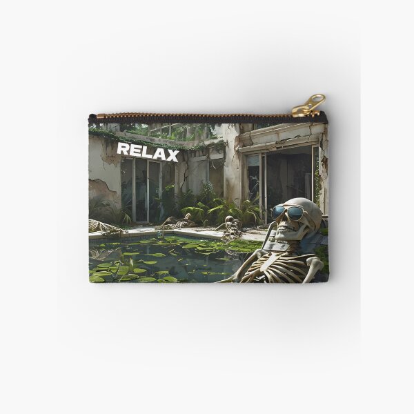 Item preview, Relax - Funny Skeleton Apocalypse Art designed and sold by Modern Nest Art.