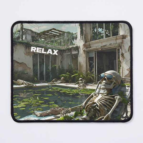 Item preview, Relax - Funny Skeleton Apocalypse Art designed and sold by Modern Nest Art.
