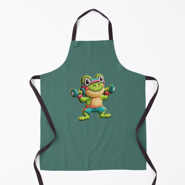 Item preview, Cute Weightlifting Frog Patch designed and sold by MegaNovaArt.