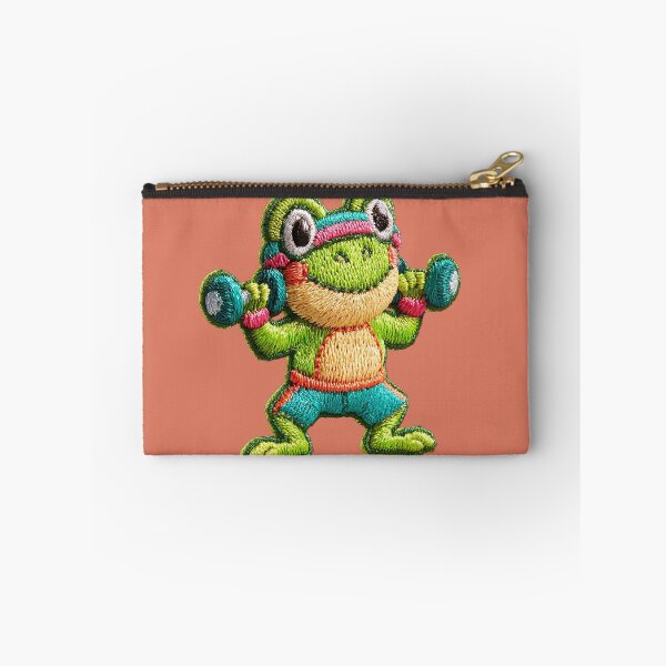 Item preview, Cute Weightlifting Frog Patch designed and sold by MegaNovaArt.