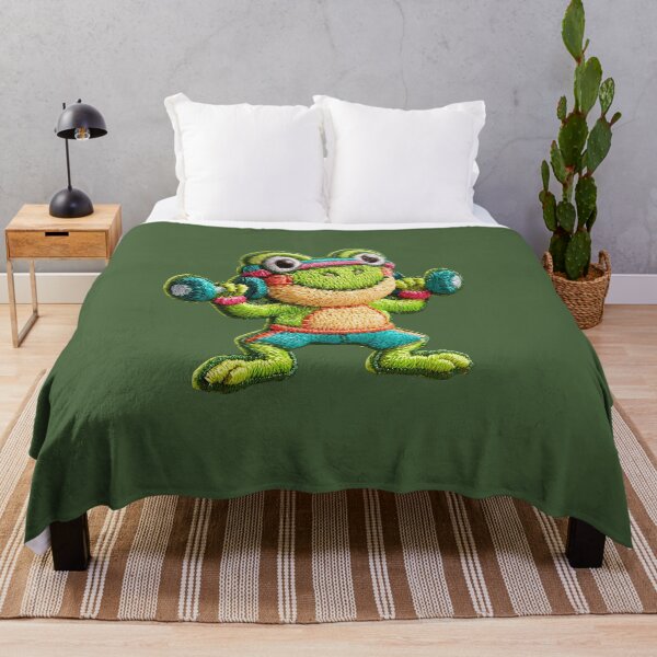 Item preview, Cute Weightlifting Frog Patch designed and sold by MegaNovaArt.