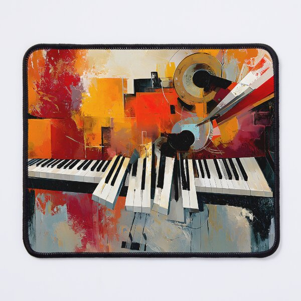 Item preview, Fragments of Melody - Abstract Piano Keys Flowing Through Vivid Color and Musical Imagination designed and sold by OlfactoART Studio.