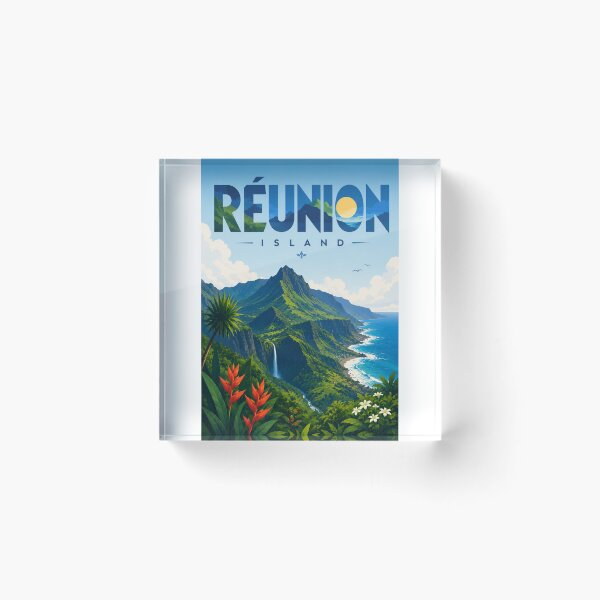Item preview, Réunion Island Indian Ocean Volcanic Peaks and Coastline designed and sold by Aryabek.