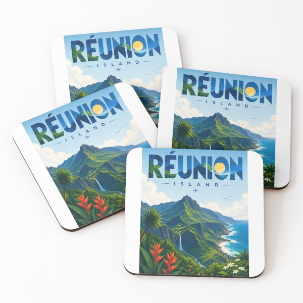 Item preview, Réunion Island Indian Ocean Volcanic Peaks and Coastline designed and sold by Aryabek.