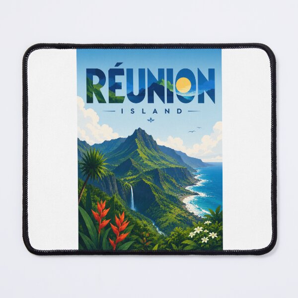 Item preview, Réunion Island Indian Ocean Volcanic Peaks and Coastline designed and sold by Aryabek.