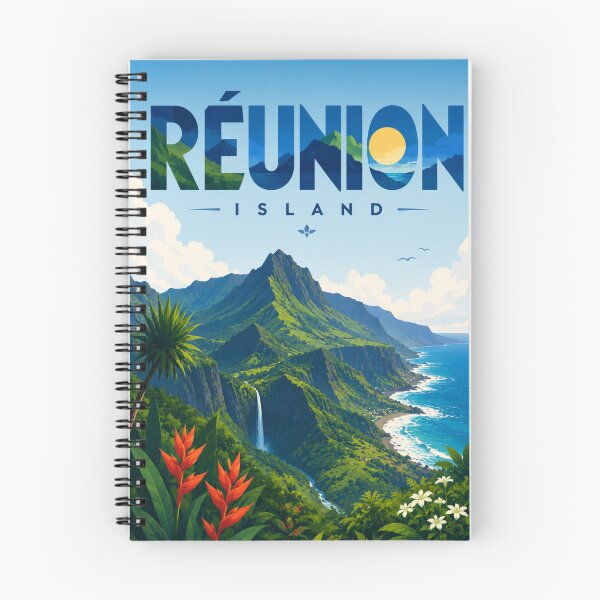 Item preview, Réunion Island Indian Ocean Volcanic Peaks and Coastline designed and sold by Aryabek.