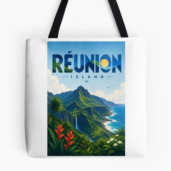 Item preview, Réunion Island Indian Ocean Volcanic Peaks and Coastline designed and sold by Aryabek.