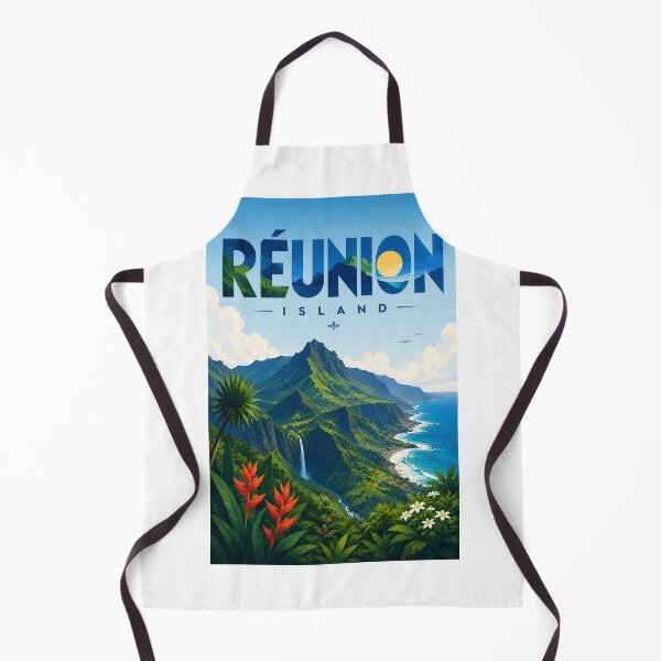 Item preview, Réunion Island Indian Ocean Volcanic Peaks and Coastline designed and sold by Aryabek.