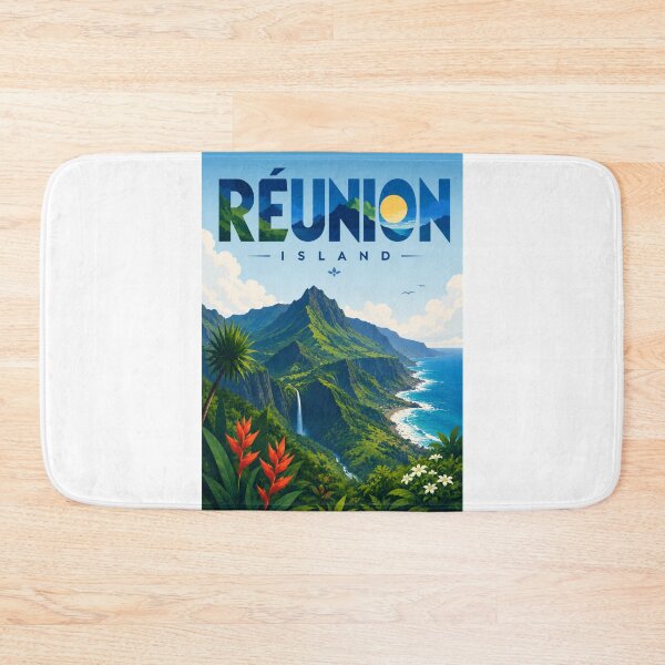 Item preview, Réunion Island Indian Ocean Volcanic Peaks and Coastline designed and sold by Aryabek.