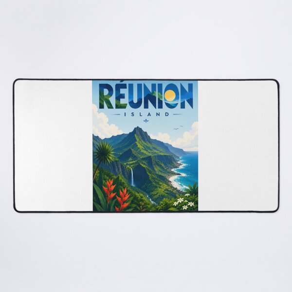 Item preview, Réunion Island Indian Ocean Volcanic Peaks and Coastline designed and sold by Aryabek.