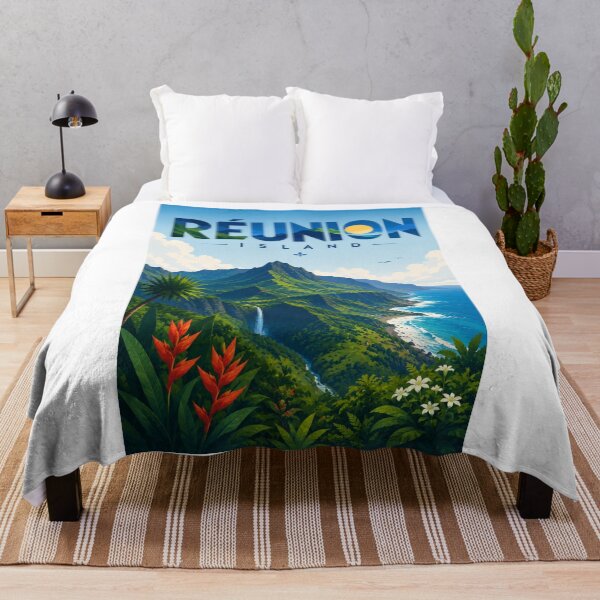 Item preview, Réunion Island Indian Ocean Volcanic Peaks and Coastline designed and sold by Aryabek.