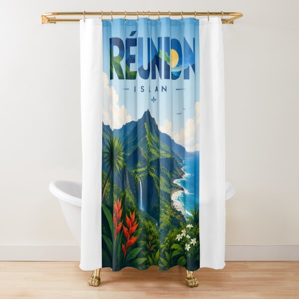 Item preview, Réunion Island Indian Ocean Volcanic Peaks and Coastline designed and sold by Aryabek.