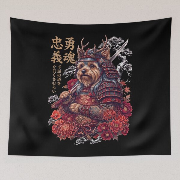 Item preview, Japanese Yorkshire Terrier Art Samurai Aesthetic Dog Owner designed and sold by DoodleTortle.