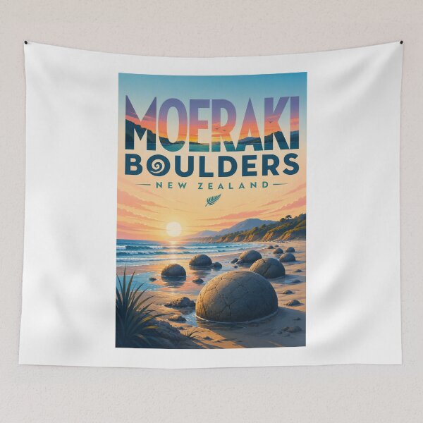 Item preview, Moeraki Boulders Otago New Zealand Coastal Sunrise designed and sold by Aryabek.