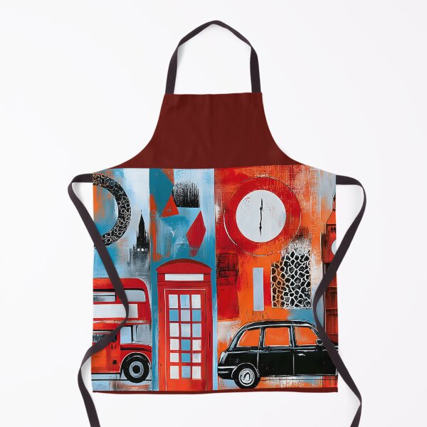 Item preview, London Icons in Modern Motion - Big Ben Red Bus and Telephone Booth in Vibrant Urban Color designed and sold by OlfactoART Studio.