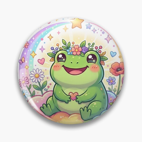 Item preview, Rainbow Frog Sticker  Cute Kawaii Frog on Rainbow  Happy Frog Aesthetic designed and sold by Elviqus Shop.