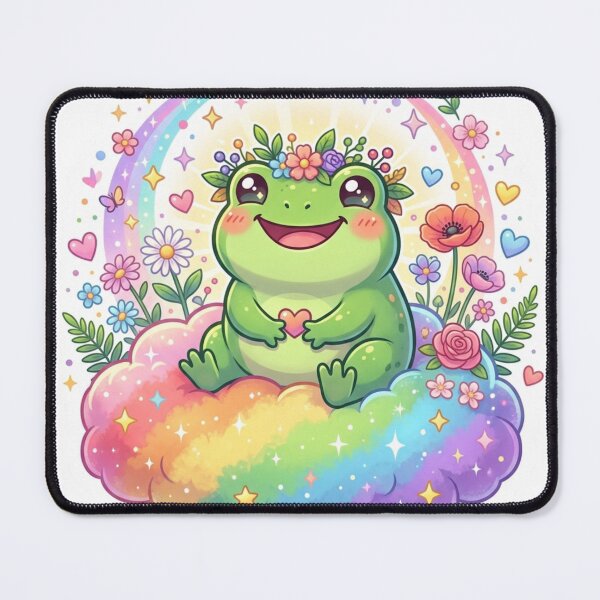 Item preview, Rainbow Frog Sticker Cute Kawaii Frog on Rainbow Happy Frog Aesthetic designed and sold by Elviqus Shop.