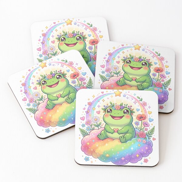 Item preview, Rainbow Frog Sticker  Cute Kawaii Frog on Rainbow  Happy Frog Aesthetic designed and sold by Elviqus Shop.
