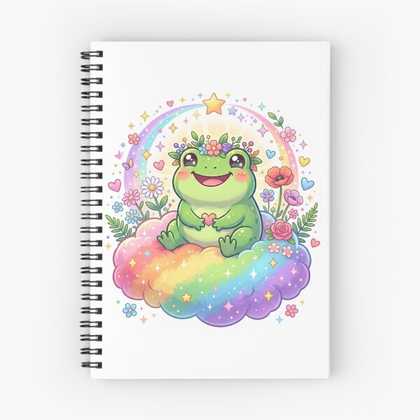 Item preview, Rainbow Frog Sticker  Cute Kawaii Frog on Rainbow  Happy Frog Aesthetic designed and sold by Elviqus Shop.