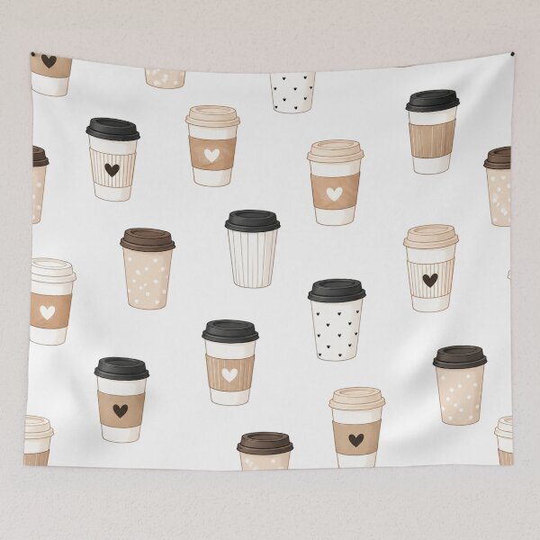 Item preview, Coffee To Go Pattern – Cute Takeaway Coffee Cup Seamless Design designed and sold by Seculinator.