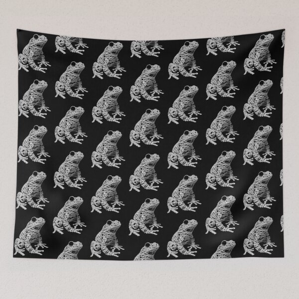Item preview, Negative Space Frog Art Yarn Thread Surreal Sketch designed and sold by PixelQ.