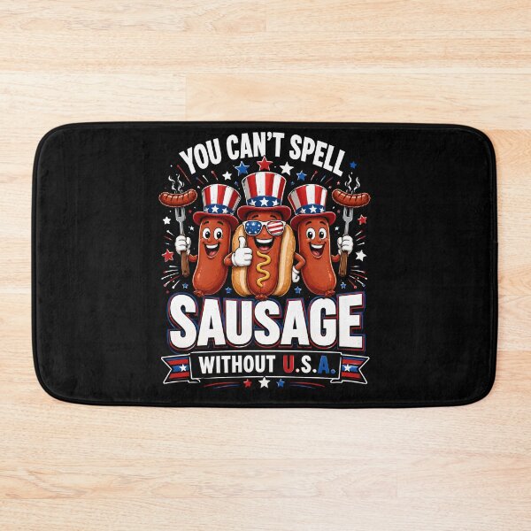 Item preview, You Can't Spell Sausage Without U.S.A. Funny Patriotic Hot Dog designed and sold by THREE LITTLE BEANS.