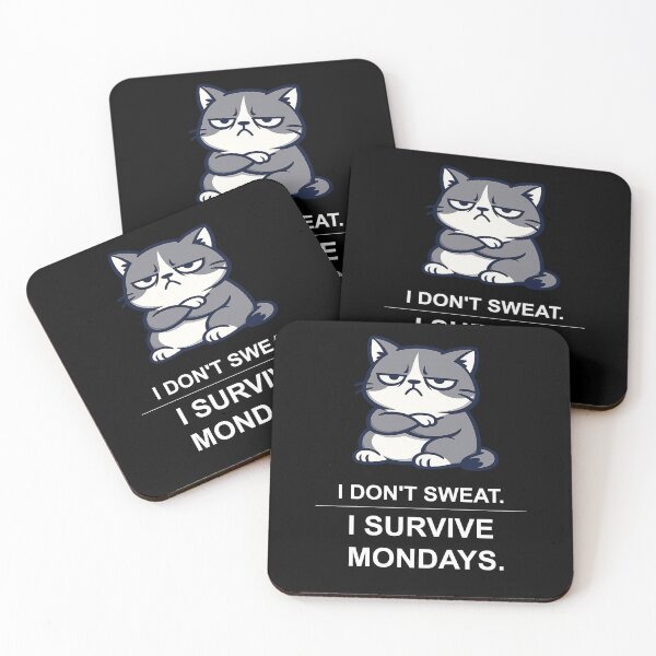 Item preview, Funny Grumpy Cat I Don't Sweat I Survive Mondays — Office Humor T-Shirt Gift for Coworkers designed and sold by OfficeWhiskers.