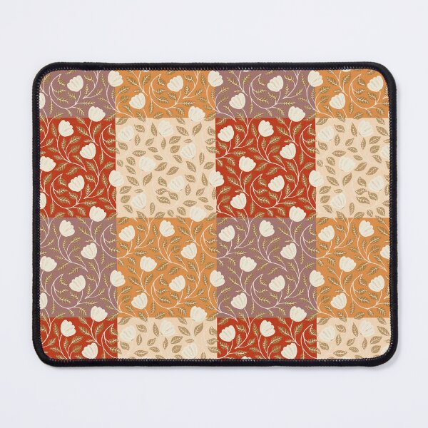 Item preview, Hand-painted floral faux quilt pattern in autumnal colors designed and sold by Sonja Birkelbach.
