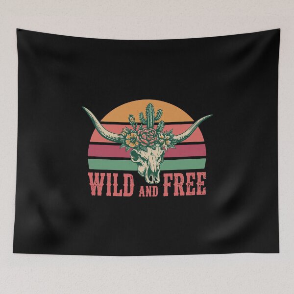 Item preview, Wild and Free Longhorn Skull Retro Sunset designed and sold by mikoala50.