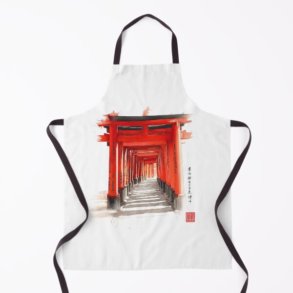Item preview, Fushimi Inari Torii Gate Watercolor Print, Japanese Shrine Tunnel Wall Art designed and sold by JPrintsInc.