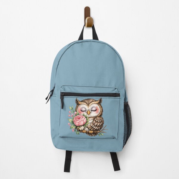 Item preview, Peaceful Owl Holding Pink Flowers designed and sold by Artdrop62.