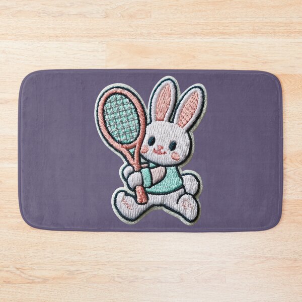 Item preview, Cute Tennis Bunny Patch designed and sold by MegaNovaArt.