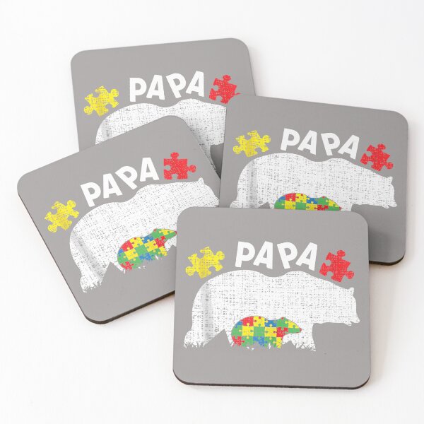 Item preview, Autism Dad Bear Papa Colorful Puzzle April Autism Awareness Tank Top designed and sold by KathieFaugh.